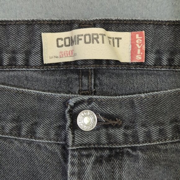 Levi's Jeans Men's 48x32 Fits 44x30 Black 560 Loose Fit Tapered Leg Denim - Picture 10 of 13